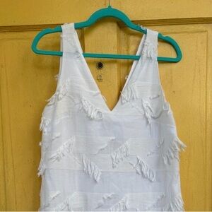 Maeve White Fringe Mini Dress